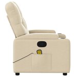 vidaXL Fauteuil inclinable de massage crème tissu