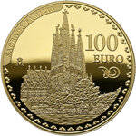 Monnaie SAGRADA FAMILIA Antoni Gaudi Or 100€ Euro Spain 2026