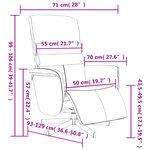 vidaXL Fauteuil inclinable avec repose-pieds crème similicuir