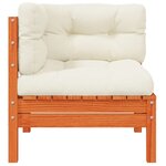 vidaXL Canapé d'angle de jardin coussins cire marron bois pin massif