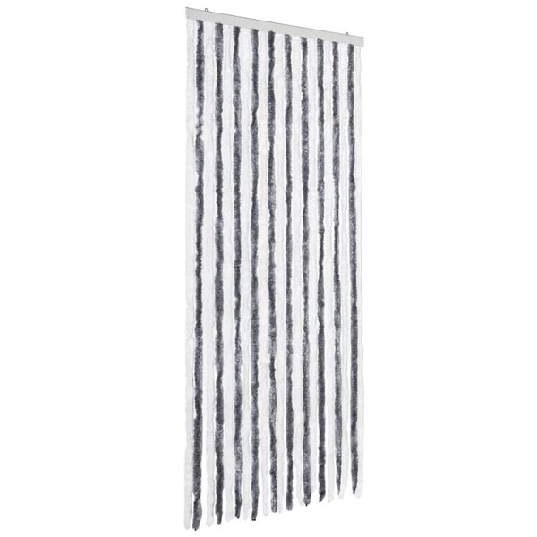 vidaXL Moustiquaire Gris et blanc 90x200 cm Chenille