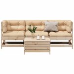 vidaXL Salon de jardin 4 Pièces avec coussins Bois de pin massif