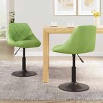 vidaXL Chaises pivotantes à manger lot de 2 vert clair velours