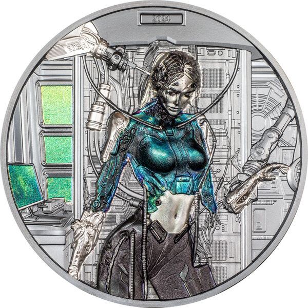Monnaie CYBER QUEEN Rebirth 3 Oz Argent 20$ Cook Islands 2024 (PRÉCOMMANDE)