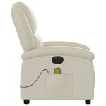 vidaXL Fauteuil de massage inclinable électrique crème similicuir