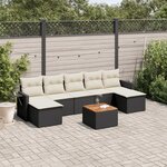 vidaXL Salon de jardin 8 Pièces avec coussins noir résine tressée