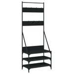 vidaXL Porte-vêtements et rangement des chaussures noir 70x40x184 cm