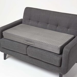 Coussin d'assise déhoussable pour canapé 2 places en suédine  Gris - HOMESCAPES