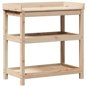 vidaXL Table de rempotage et étagères 82 5x45x86 5 cm bois massif pin