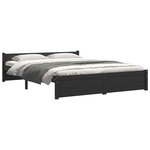 vidaXL Cadre de lit sans matelas noir bois massif 150x200 cm