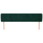 vidaXL Tête de lit avec oreilles Vert foncé 203x23x78/88 cm Velours