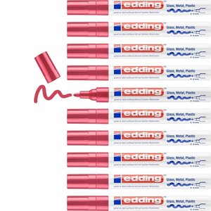 Marqueur Peinture brillante 750 Rouge Pointe Ronde 2-4 mm x 10 EDDING