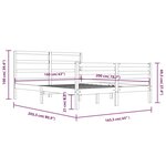 vidaXL Cadre de lit Blanc Bois de pin massif 160x200 cm