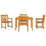 vidaXL Ensemble de salle à manger pour jardin 5 Pièces Marron