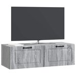 vidaXL Meuble TV mural Sonoma gris 98 x 41 x 30 cm Bois d'ingénierie
