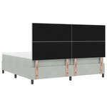 Lit Box Spring avec Matelas gris clair 200x200 cm en Velours