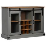 vidaXL Buffet HALDEN 2 portes coulissantes gris 112x40x80 cm