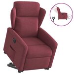vidaXL Fauteuil inclinable électrique rouge bordeaux tissu