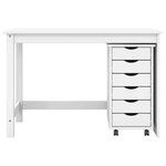 vidaXL Ensemble bureau et cabinet roulant MOSS 2 pc Blanc