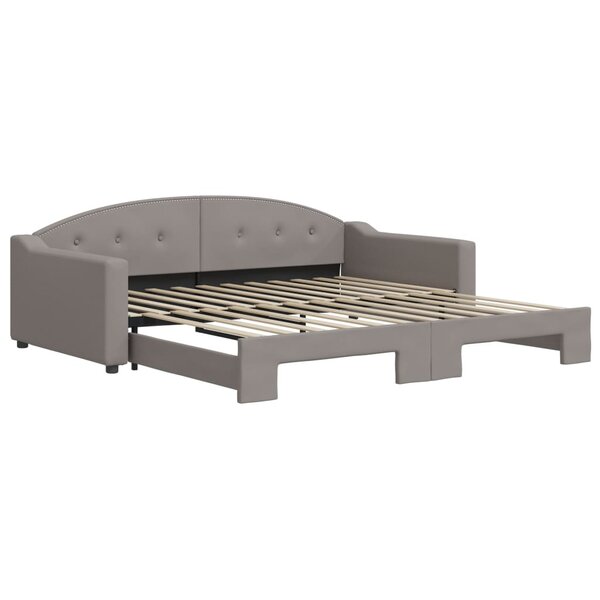 vidaXL Lit de jour avec lit gigogne taupe 100x200 cm tissu