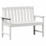 vidaXL Banc de jardin Blanc 120 x 59 x 88 cm HDPE
