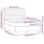 vidaXL Sommier à lattes de lit et matelas Bleu foncé 140x190cm Velours