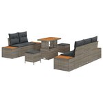 vidaXL Ensemble de canapé de jardin 8 Pièces Gris clair et gris foncé