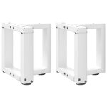 vidaXL Pieds de table basse en T  2 pièces  blanc  30 x 25 x (30-31) cm  acier
