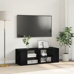 vidaXL Meuble TV mural Chêne noir 102 x 35 x 35 cm Bois d'ingénierie