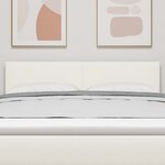 vidaXL Tête de lit LED Crème 144 cm Tissu en velours côtelé