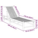 vidaXL Chaise longue 55x199x30 cm bambou