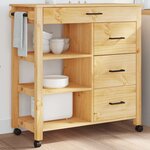 vidaXL Chariot de cuisine MONZA 84x40x88 5 cm bois massif de pin