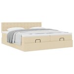 VidaXL Cadre de lit ottoman avec matelas crème 200x200cm tissu