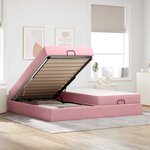 vidaXL Cadre de lit avec matelas avec matelas 2 Pièces Rose Velours