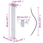 vidaXL Colonne à eau de jardin 40 cm acier inoxydable carré