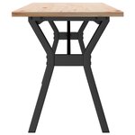 vidaXL Table basse cadre en Y 160x40x45 cm bois de pin massif et acier