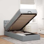 vidaXL Lit ottoman avec matelas gris clair 90x200 cm tissu