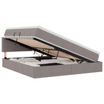 vidaXL Lit de rangement LED avec matelas Taupe 180 x 200 cm Tissu
