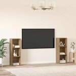 vidaXL Ensemble meuble TV 2 Pièces Chêne artisanal 107 x 35 x 37 cm
