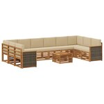 vidaXL Ensemble de canapés d'extérieur avec coussin 8 Pièces Naturel