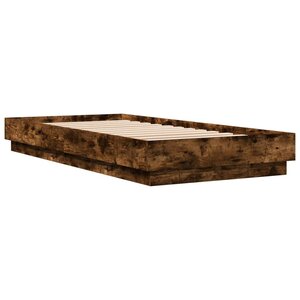 vidaXL Cadre de lit sans matelas chêne fumé 90x200cm bois d'ingénierie