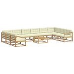 vidaXL Ensemble de canapés d'extérieur 11 Pièces Blanc et crème