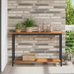 vidaXL Table de jardin avec stockage Naturel et noir 110 x 35 x 75 cm