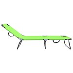 vidaXL Chaise longue pliante 2 Pièces Vert 56 x 189 x 87 cm tissu