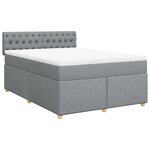 vidaXL Sommier à lattes de lit avec matelas Gris clair 140x200cm Tissu