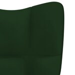 vidaXL Chaise de relaxation avec tabouret Vert foncé Velours