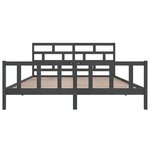 vidaXL Cadre de lit Gris Bois de pin massif 200x200 cm