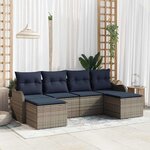 vidaXL Ensemble de Canapés avec coussin 6 Pièces Gris Polyester