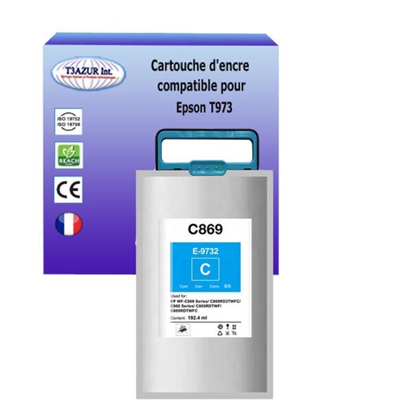 Cartouche compatible avec Epson WF-C869RDTWFC EPP  C869RDTWFE remplace Epson  T9732 - Cyan - 22 000 pages