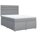 vidaXL Sommier à lattes de lit avec matelas Gris clair 140x200cm Tissu